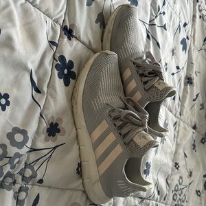 Adidas women’s Gray and Cream Sneakers